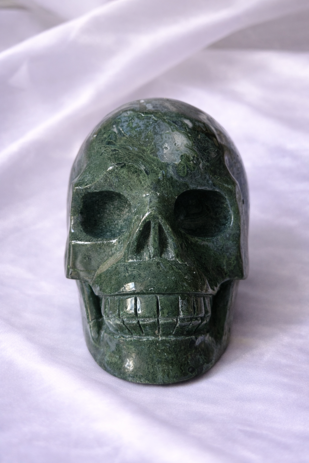 XL Moss agate skull