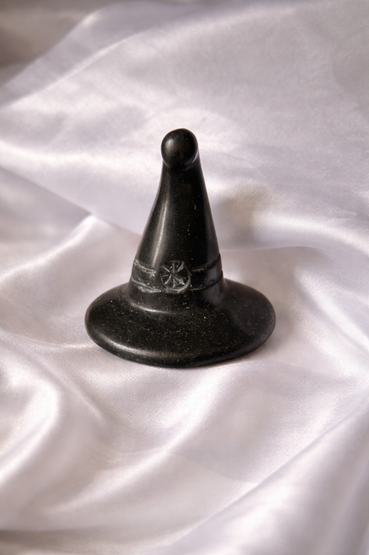 Black obsidian witch hat