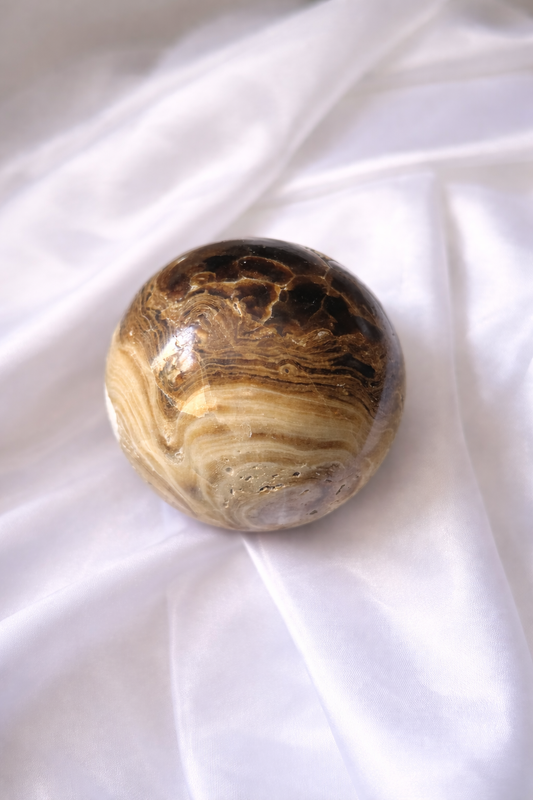 Chocolate calcite sphere